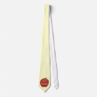 Red Apple, A+ Teacher ties, single apple