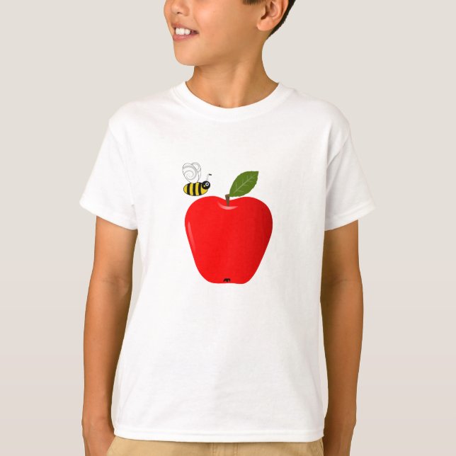 Red Apple and Honey Bee T-Shirt (Front)