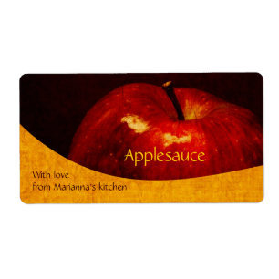 Red apple - applesauce home canning label