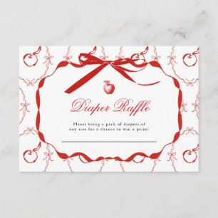 Red Apple Baby Shower Raffle Card 3.5x5