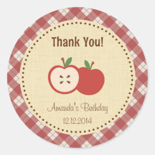 Red Apple Birthday Sticker