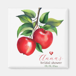Red Apple Bridal Shower Magnet