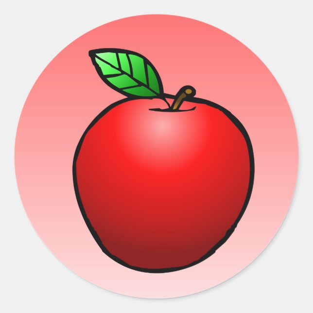 Red Apple Classic Round Sticker (Front)