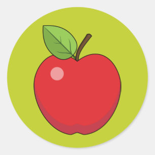 Red Apple Classic Round Sticker