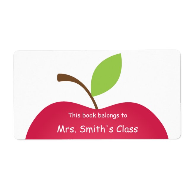 Red Apple Classroom Book Plate (Front)