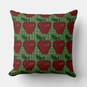 Red Apple/Country Mint Throw Pillow-Design 2 Cushion