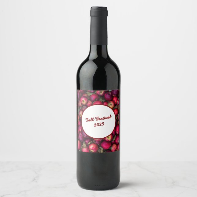 Red Apple Customisable Wine Label (Front)