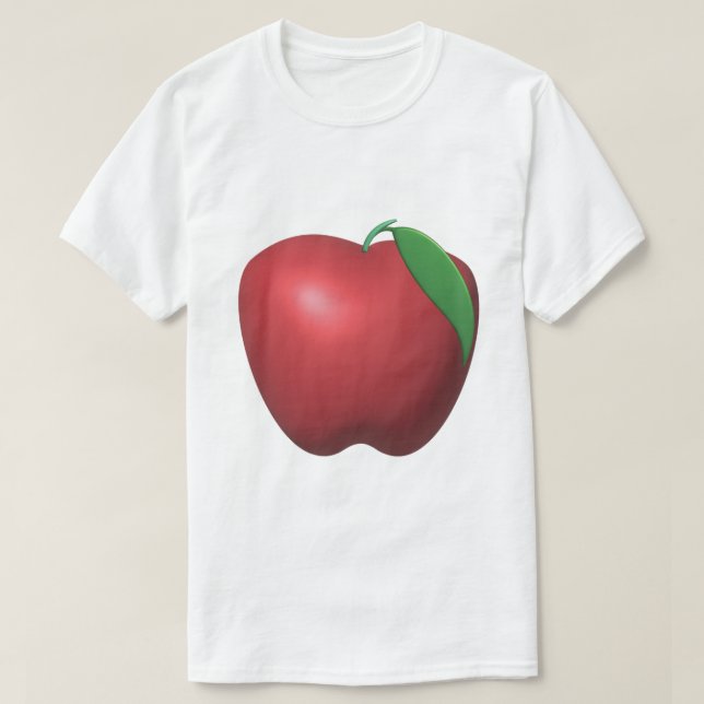 Red Apple Design Fresh Fruit T-Shirt (Design Front)