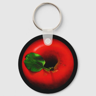 Red Apple Design Key Ring