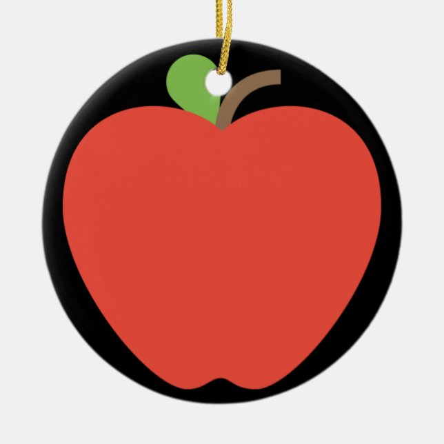 Red Apple Emoji Ceramic Tree Decoration (Front)