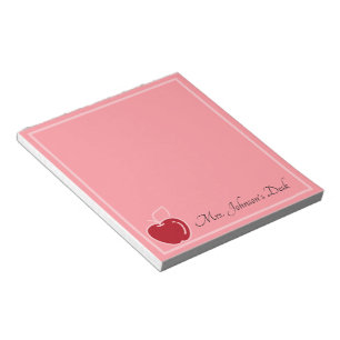 Red Apple for Teacher Notepad
