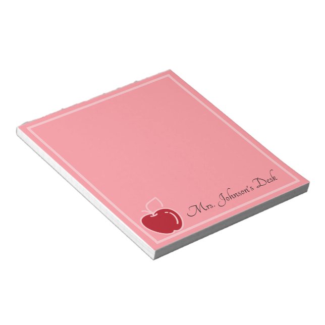 Red Apple for Teacher Notepad (Angled)