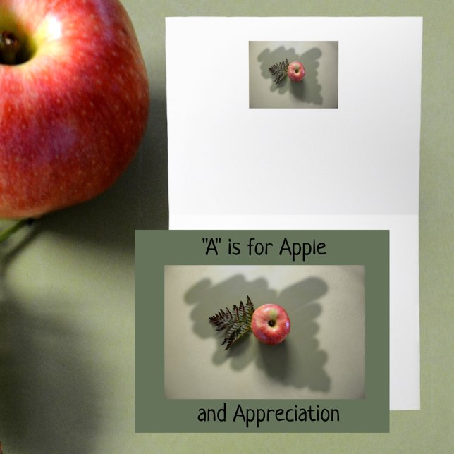 Red Apple for Thanks and Appreciation blank Thank You Card (Creator Uploaded)