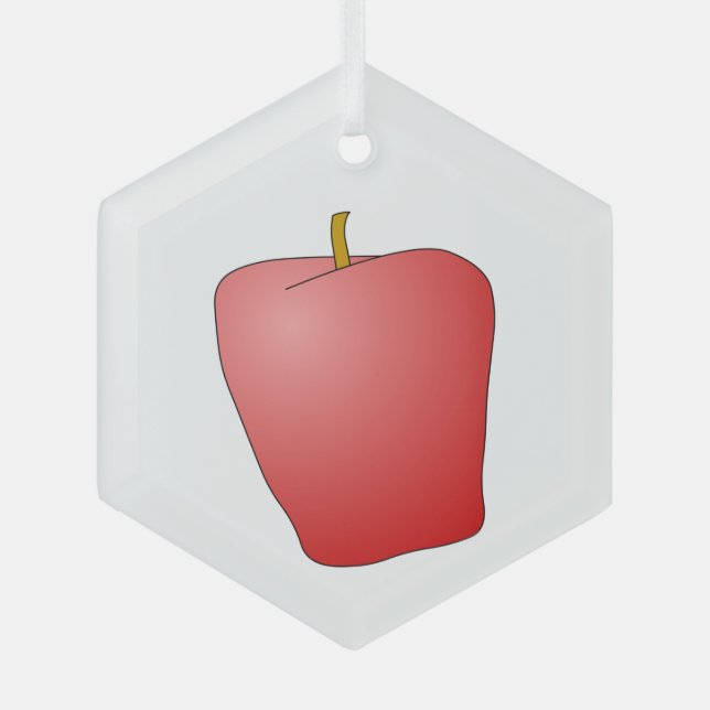 Red Apple Fruit Glass Tree Decoration (Front)