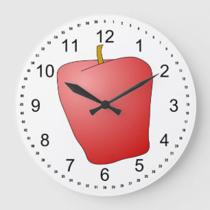 Red Apple Fruit Large Clock