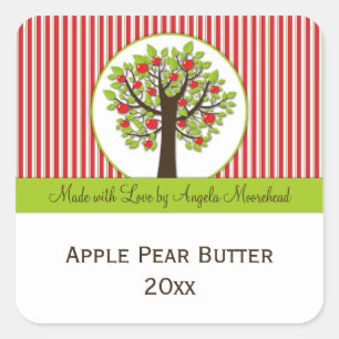 Red Apple Green Leaves Food Sticker