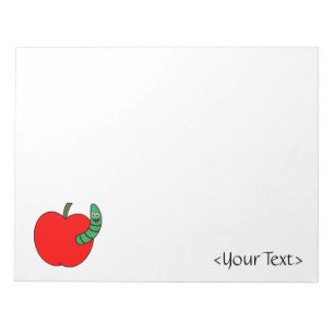 Red Apple Green Worm Notepad
