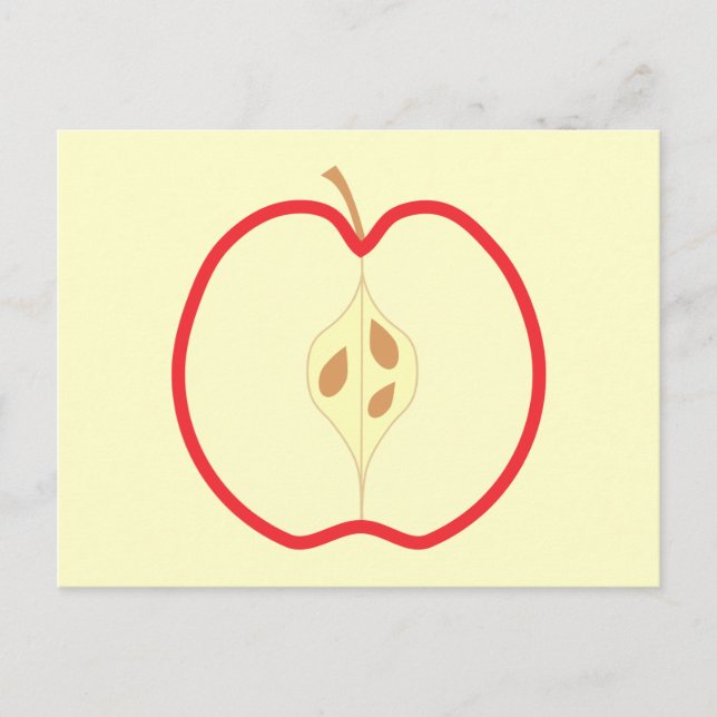 Red Apple Half, on cream background. Postcard (Front)