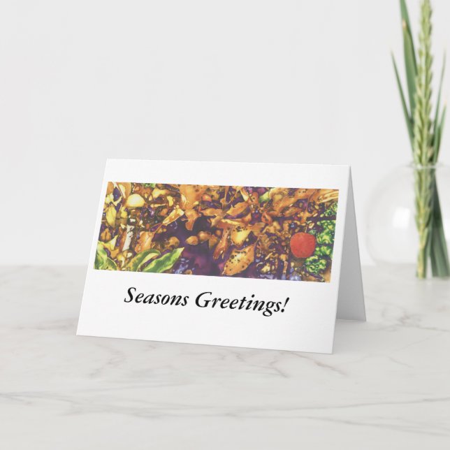 Red Apple in the Garden Holiday Card (Front)