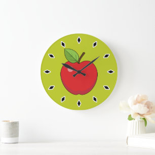 Red Apple Large Clock