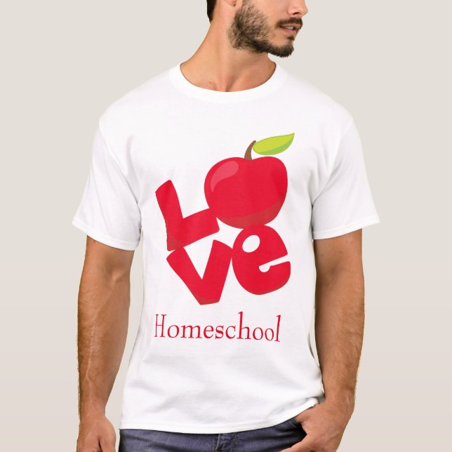 Red Apple Love Homeschool T-Shirt (Front)
