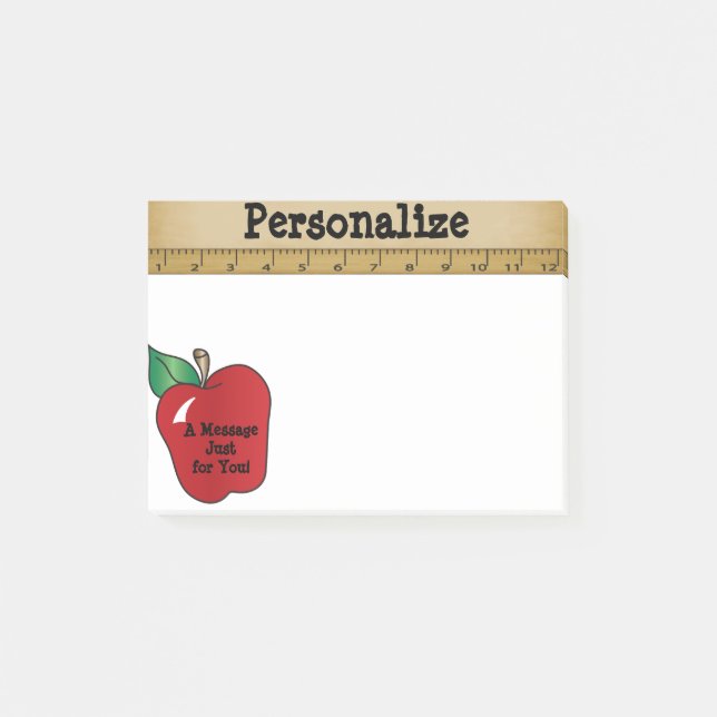 Red Apple 🍎 Message for a Teacher Post-it Notes (Front)