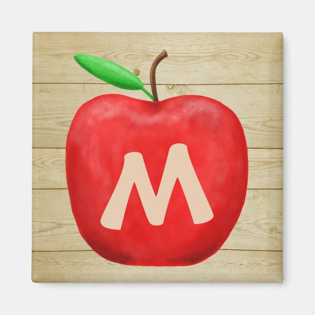 Red Apple Monogram Magnet (Front)