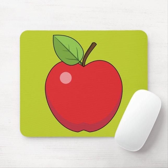 Red Apple Mouse Pad (With Mouse)
