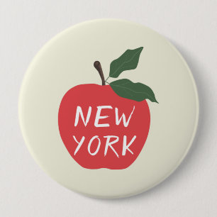 Red apple New York 10 Cm Round Badge