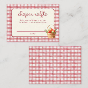 Red Apple Of Our Eye Baby Shower Diaper Raffle Enclosure Card