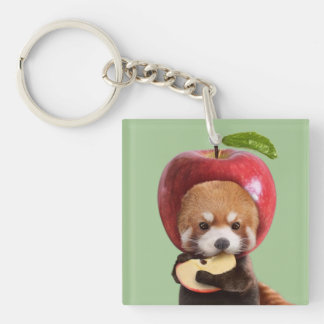 Red Apple Panda Key Ring