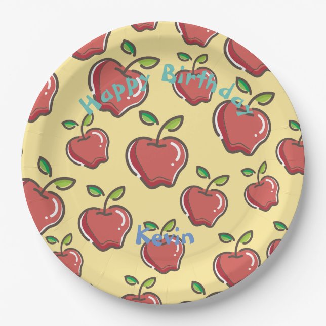 Red Apple Paper Plate (Front)