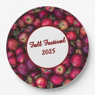 Red Apple Party Customisable Paper Plate
