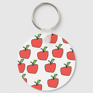 Red Apple Pattern. Key Ring