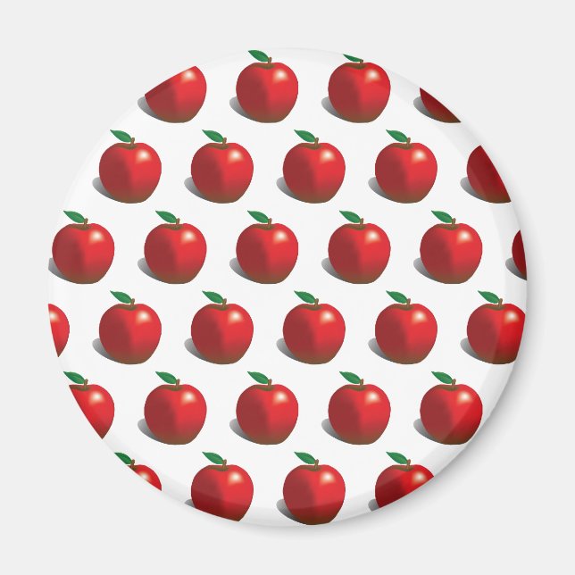 Red Apple Pattern Magnet (Front)