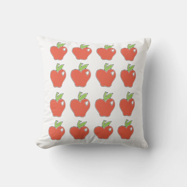 Red Apple Pattern Outdoor Cushion (Front)