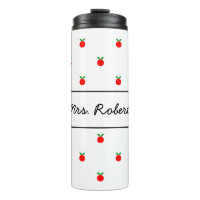 Red apple pattern thermal tumbler mug for teacher