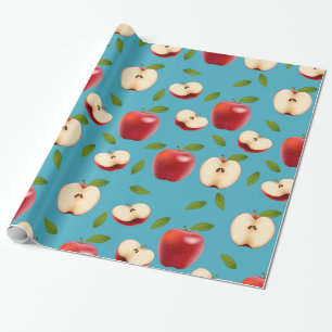 Red Apple Pattern Wrapping Paper