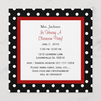 Red Apple & Polka Dots Invitation