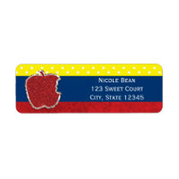 Red Apple Princess Party Invitation Address Labels