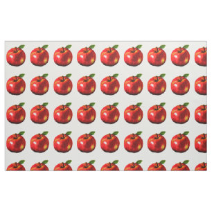 Red Apple Print Fabric