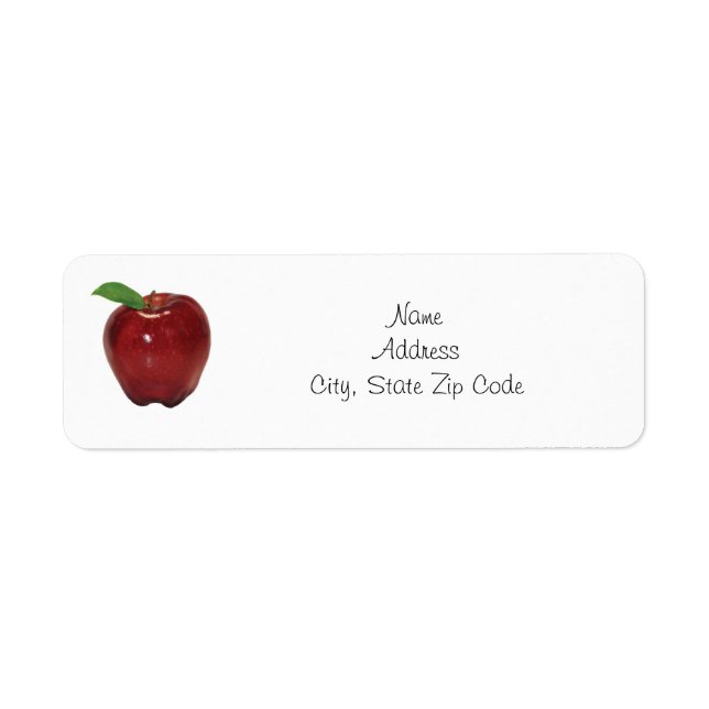 Red Apple Return Address Label (Front)