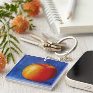 Red Apple - Still Life Painting Key Ring