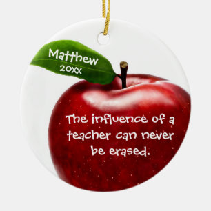 Red Apple Teacher Appreciation Gift Ceramic Tree Decoration