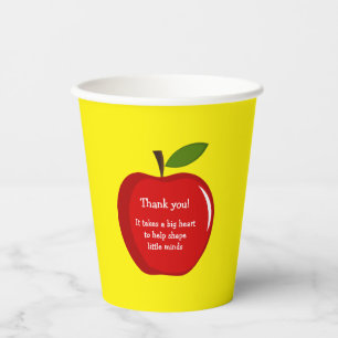 Red Apple Teacher Appreciation Paper Cups