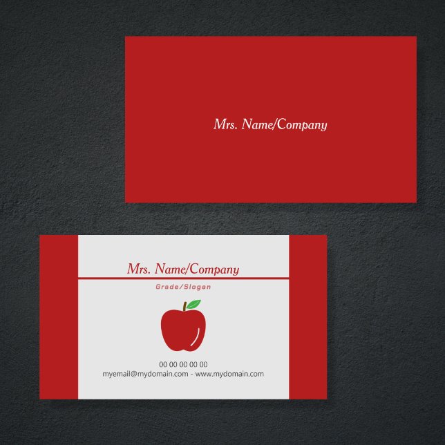 Red Apple Teacher Business Card (Red Apple Teacher Business Card)