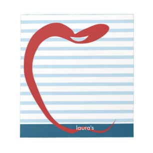 Red Apple Teacher Personalised Blue lines Notepad