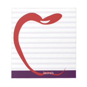 Red Apple Teacher Personalised Purplelines Memopad Notepad