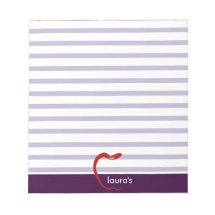 Red Apple Teacher Personalised Purplelines Memopad Notepad