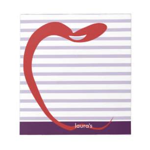 Red Apple Teacher Personalised Purplelines Memopad Notepad